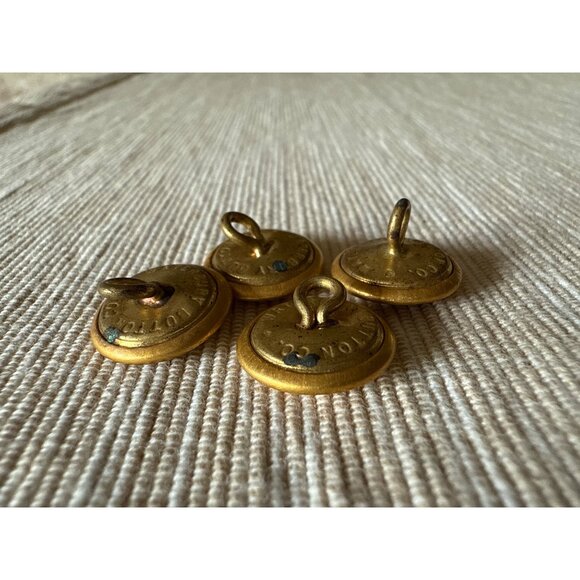 Vintage U.S. Military Brass Eagle Buttons By Waterbury Button Co. Set Of 4 - Picture 8 of 10